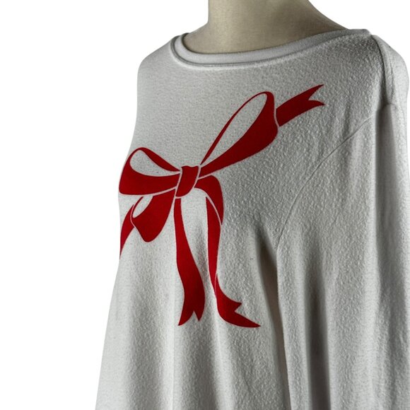 Super soft! WILDFOX White with Red Bow Sweatshirt Size Medium - Picture 9 of 10